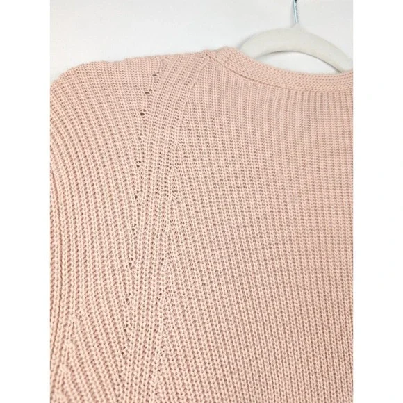 Halogen Cashmere Open Front Cardigan‎ Size M Pink Knit Pockets Coquette Longline - Picture 10 of 11